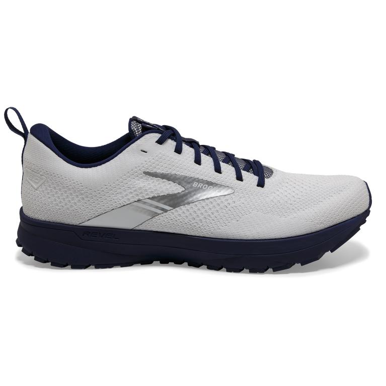 Brooks Revel 5 Performance Men's Road Running Shoes - White/Blue (02948-UKAY)